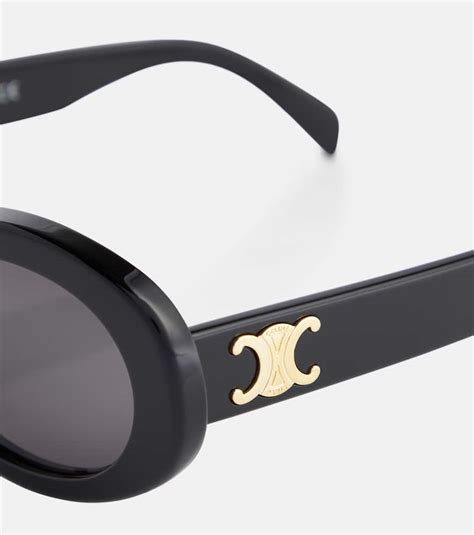 celine black sunglasses oval